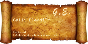 Galli Elemér névjegykártya
